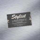 ブティック理容師ショップウッドウィズモノグラム マグネット名刺 (インサイチュ)