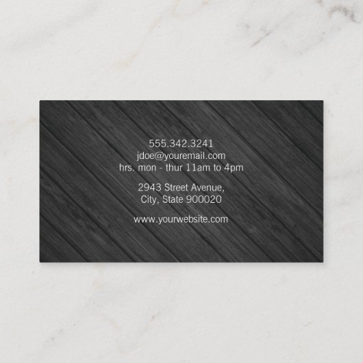 ブティック理容師ショップウッドウィズモノグラム 名刺 (裏面)