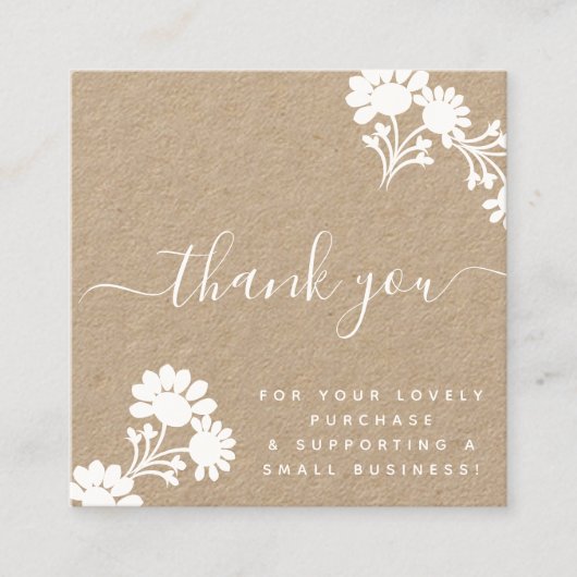 ブティック美しいサンキューロゴスクリプトクラフト スクエア名刺 (正面)