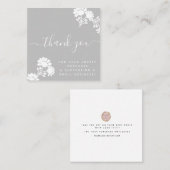 ブティック美しいサンキューロゴスクリプトグレー スクエア名刺 (正面/裏面)