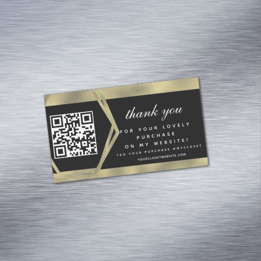 ブティック美しいビジネスサンキュー金ゴールドQR マグネット名刺 (インサイチュ)