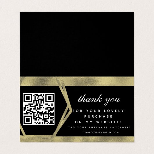 ブティック美しいビジネスサンキュー金ゴールドQR 名刺 (外部フラット)