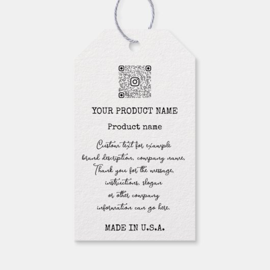 ブティック衣料価格製品説明QRGold ギフトタグ (裏面)