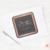 ブティック製品パッケージングラベルグレー&バラ金ゴールド スクエアシール (封筒)