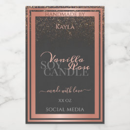 ブティック製品パッケージングラベルグレー&バラ金ゴールド フードラベル