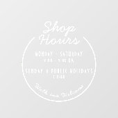 ブティック開店時間ウィンドウロック ウィンドウサイン (シート)