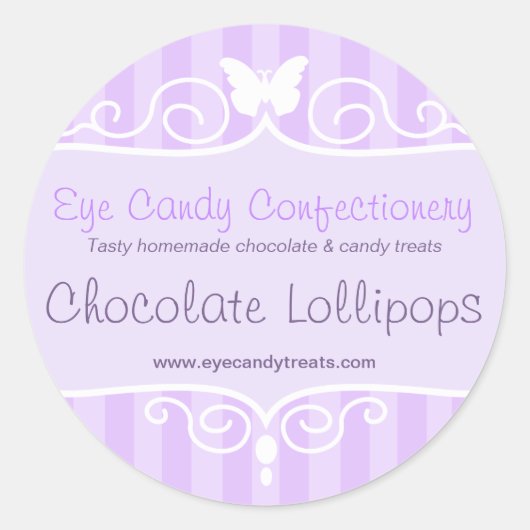 ブティック・キャンディショップ紫色のフードラウンドシール ラウンドシール (正面)