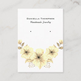 ブティック フラワーズ ウォーターカラー ジュエリー イヤリング ディスプレイ 名刺