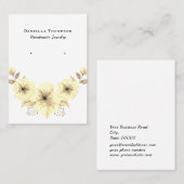 ブティック フラワーズ ウォーターカラー ジュエリー イヤリング ディスプレイ 名刺 (正面/裏面)