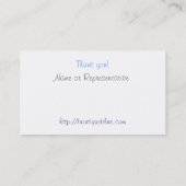 ブティック・ブルーの代表者または中小企業 名刺 (裏面)