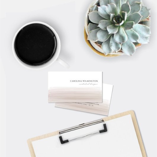 ブティッモダンクサンディブラウンウォーターカラービジネス エンクロージャーカード