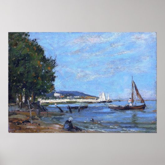 ブディン – Honfleur Riverscape 1854 ポスター (正面)