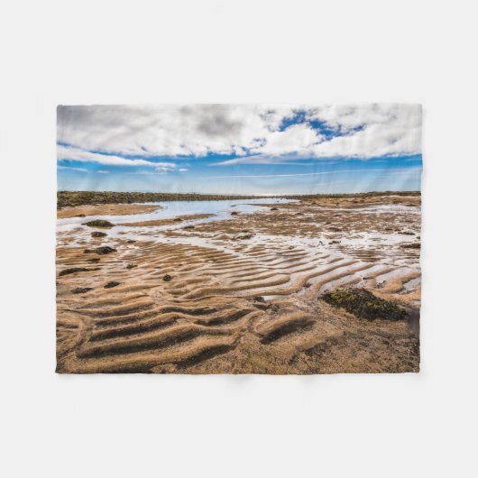 ブディールビーチ(アイスランド) フリースブランケット (正面(横))