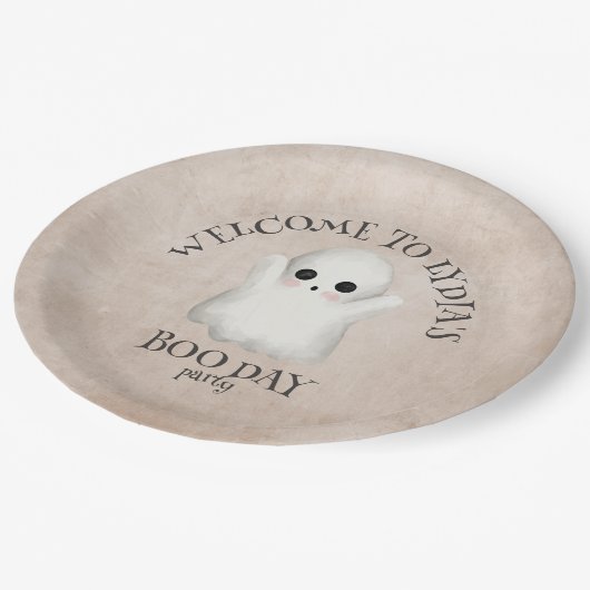 ブデイかわいい幽霊ハロウィーン誕生日 ペーパープレート (アングル)