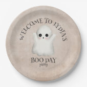 ブデイかわいい幽霊ハロウィーン誕生日 ペーパープレート (正面)