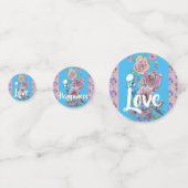 ブデギーフローラ結婚薄紫のテーブル紙吹雪 コンフェッティ (正面)