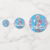 ブデギーフローラ結婚薄紫のテーブル紙吹雪 コンフェッティ (裏面)