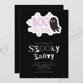 ブトゥユー幽霊ミニマモダンリストハロウィーン 招待状 (正面/裏面)