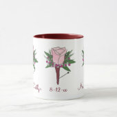ブトニエールパーソナライズされたバラ結婚フラワーズマグ マグカップ (中央)