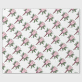 ブトニエールピンク結婚ローズフラワーグルーミングフローラ ラッピングペーパー (フラット)