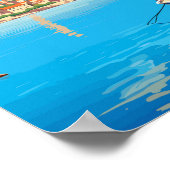 ブドゥバモンテネグロトラベルアートヴィンテージイラストレーション ポスター (角)