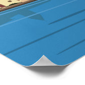 ブドゥバモンテネグロレトロトラベルアートヴィンテージ ポスター (角)