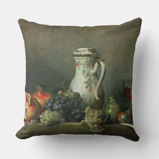 ブドウおよびザクロ1763年が付いている静物画(油 クッション (正面)