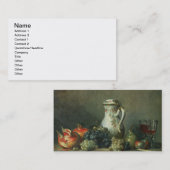 ブドウおよびザクロ1763年が付いている静物画(油 名刺 (正面/裏面)