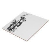 ブドウおよび葉が付いている1873年のヴィンテージのワイン・ボトル タイル (側面)