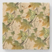 ブドウつる植物の石のコースター ストーンコースター (正面)