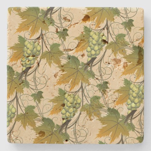 ブドウつる植物の石のコースター ストーンコースター (正面)