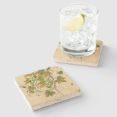 ブドウつる植物の石のコースター ストーンコースター (横)