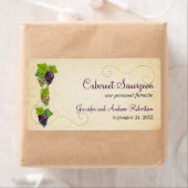 ブドウつる植物ワインボトル水平 ラベル (インサイチュ)