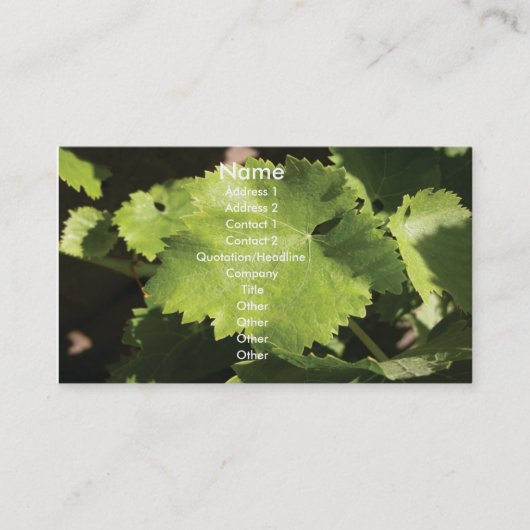 ブドウつる植物葉名刺 名刺 (正面)