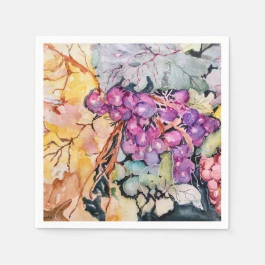 ブドウつる植物 スタンダードカクテルナプキン (正面)