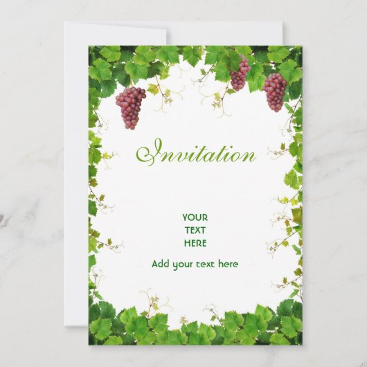 ブドウとつる植物の招待 招待状 (正面)