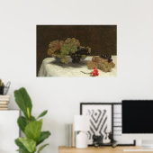 ブドウとカーネーション - アンリ・ファンタン=ラトゥールによる美術 ポスター (ホームオフィス)