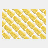 ブドウとチーズ – グルメ模様 ラッピングペーパーシート (正面)