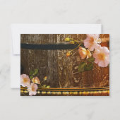 ブドウとピンクのバラのQRコード ワイナリーの出欠確認カード 出欠カード (裏面)