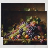 ブドウとフルーツスチルライフスクラップブック紙 (正面/裏面)