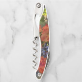 ブドウとブドウ畑が美しいワインコルク栓抜き ソムリエナイフ (正面)