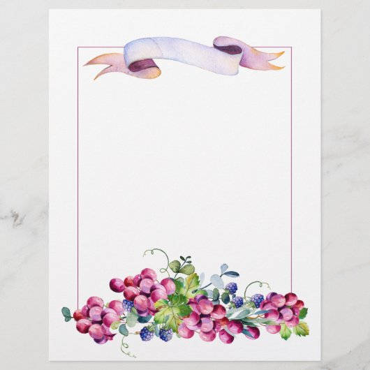 ブドウとベリーのスクラップブック文房具紙 (正面)