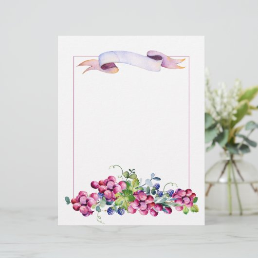 ブドウとベリーのスクラップブック文房具紙 (スタンド正面)