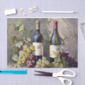 ブドウとワインのボトル水の色の切り離し 薄葉紙 (クラフト)