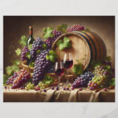 ブドウとワインスチルライフスクラップブック紙 (裏面)