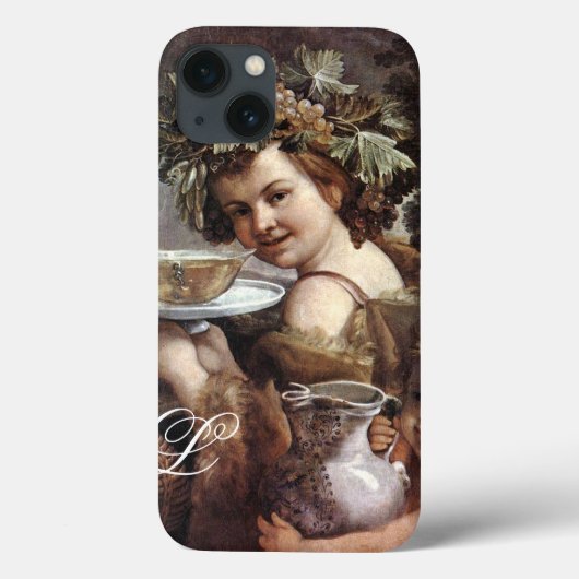 ブドウとワインモノグラムを有するバッカス Case-Mate iPhoneケース (裏面)