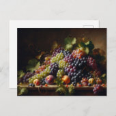 ブドウと果実の絵画静止期 ポストカード (正面/裏面)