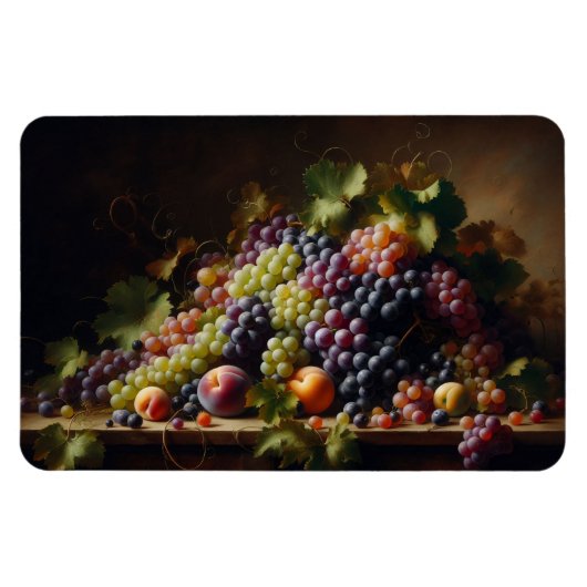 ブドウと果実の絵画静止期 マグネット (横)