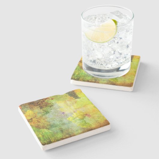 ブドウと葉石灰岩コースター ストーンコースター (横)