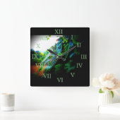 ブドウのくもの巣 スクエア壁時計 (ホーム)